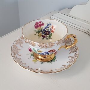 Vintage Rosina Bone China Tea Cup & Saucer
